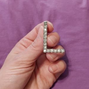 Letter L Rhinestone Pin